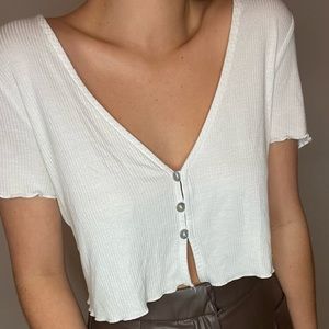 White cute crop top from princess polly